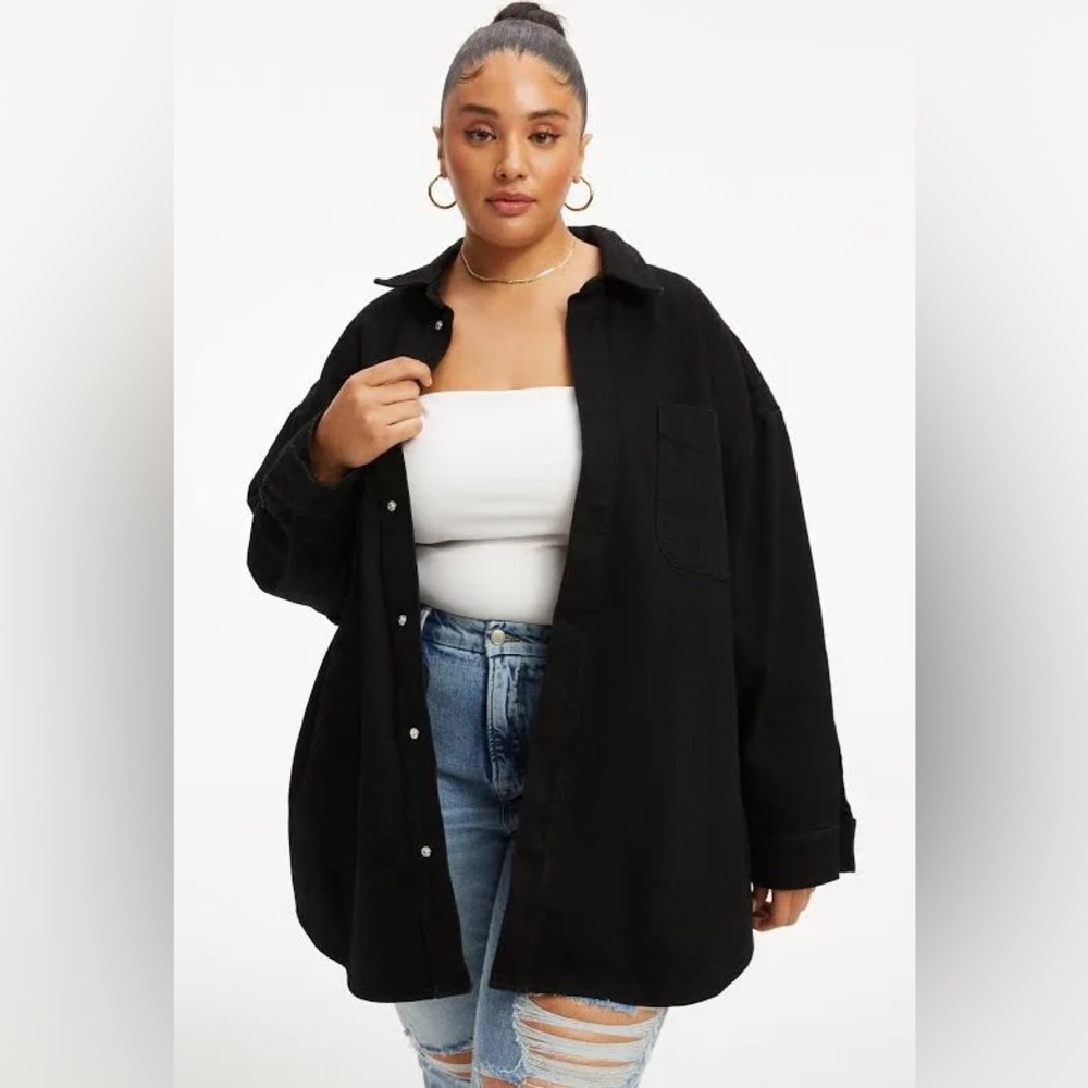 Good American- Black Denim Shacket
